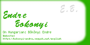 endre bokonyi business card