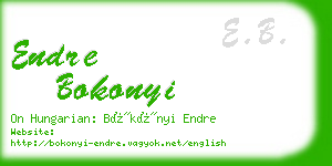 endre bokonyi business card